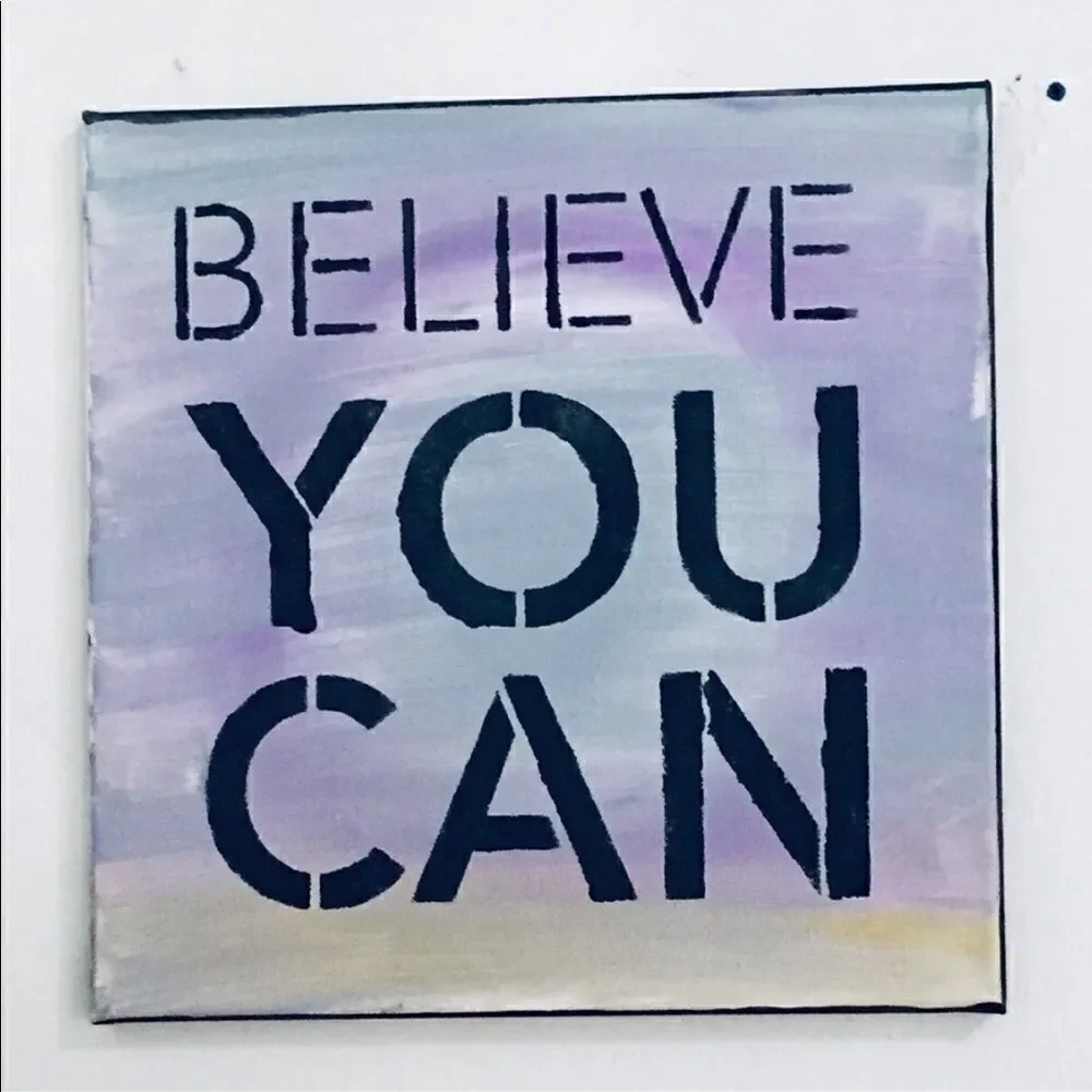 12”x12” yani’s hand Painted good vibes frame